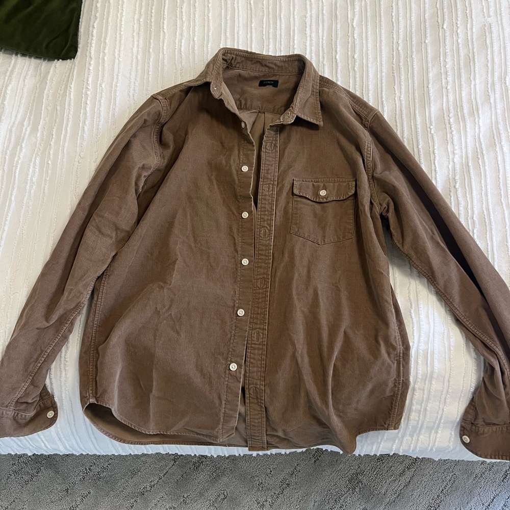 Men's Brown Button-Up Shirt